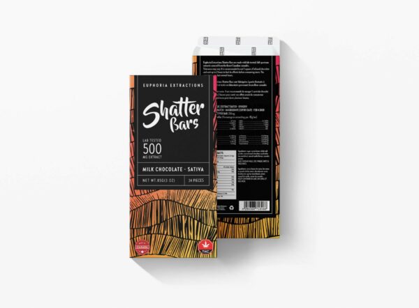 Euphoria Extractions – 500mg Shatter Bar – Milk Chocolate (Sativa) | Herbal Dispatch Canada