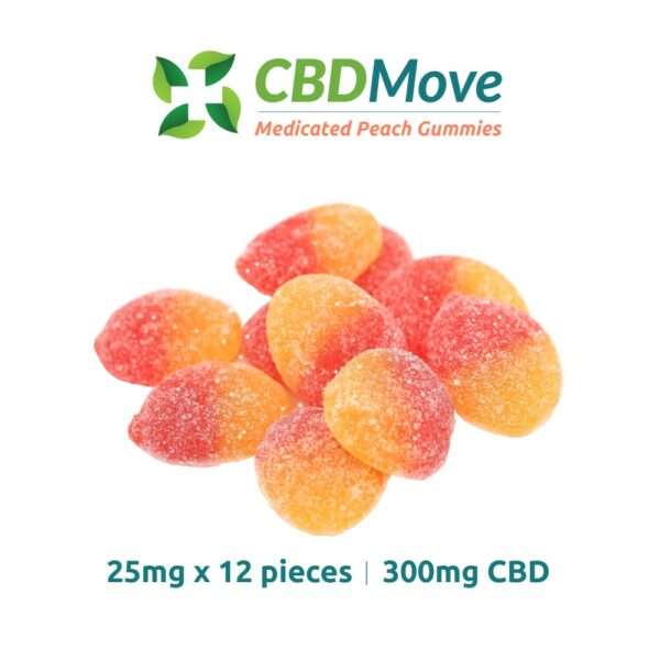 CBD Move – CBD Gummies – Vegan Peaches – 100mg | Herbal Dispatch Canada