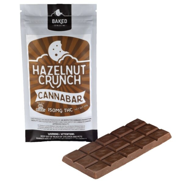 Baked Edibles – Chocolate Bar – Hazelnut Crunch 150mg THC | Herbal Dispatch Canada