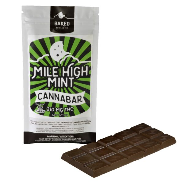 Baked Edibles – Mile High Mint Cannabar 210mg THC | Herbal Dispatch Canada