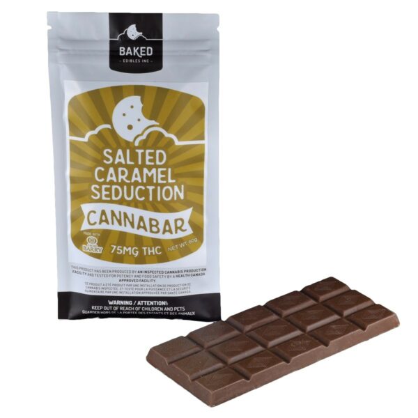 Baked Edibles – Chocolate Bar – Salted Caramel Seduction 75mg THC | Herbal Dispatch Canada