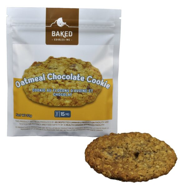 Baked Edibles – Cookie – Oatmeal Chocolate 15mg THC | Herbal Dispatch Canada