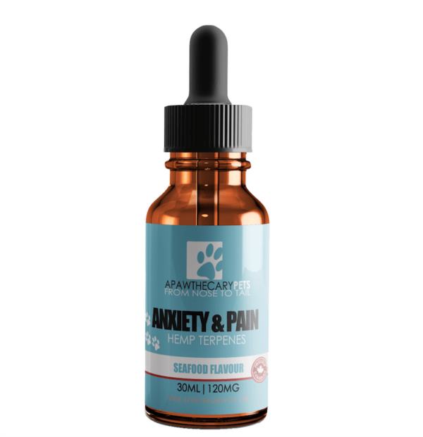 Apawthecary Pets – Anxiety & Pain Tincture – Seafood Medley Flavour 120mg | Herbal Dispatch Canada