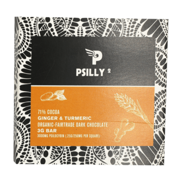 Psilly – Dark Chocolate Bar – Ginger & Turmeric | Herbal Dispatch Canada