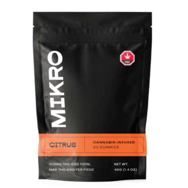 Mikro – 1:1 THC/CBD Gummies – 100mg – Citrus | Herbal Dispatch Canada