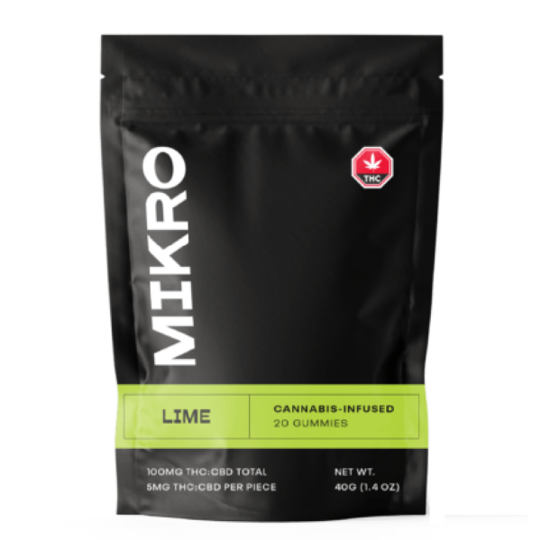 Mikro – 1:1 THC/CBD Gummies – 100mg – Lime | Herbal Dispatch Canada