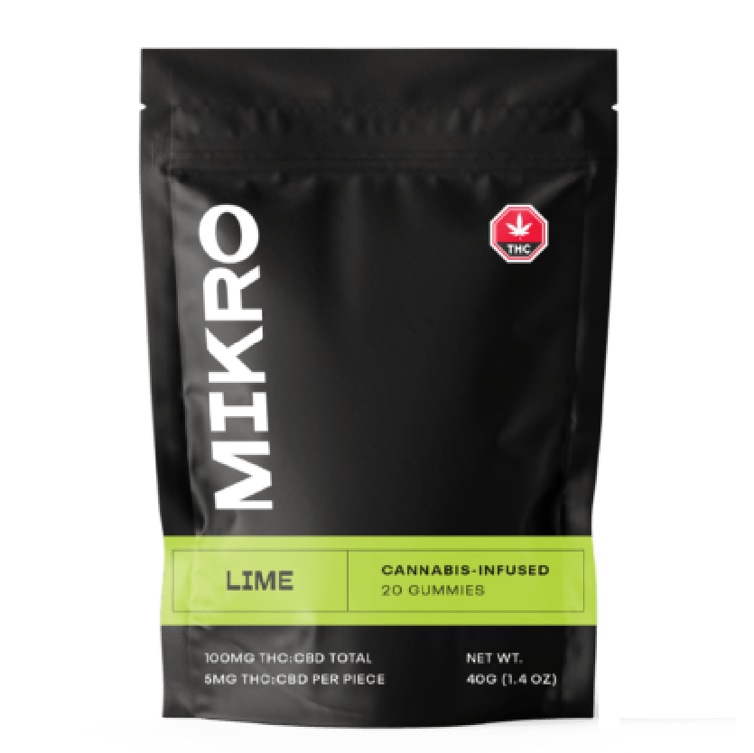 Mikro – 1:1 THC/CBD Gummies – 100mg – Lime | Herbal Dispatch Canada
