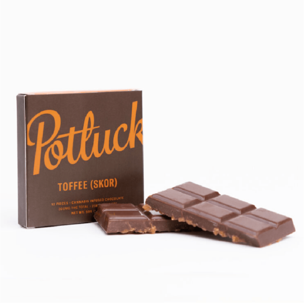 Potluck – Infused Chocolate – Toffee (Skor) – 300mg THC | Herbal Dispatch Canada