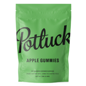 Potluck Extracts – Apple Gummies (1:1) – 100mg THC / 100mg CBD | Herbal Dispatch Canada