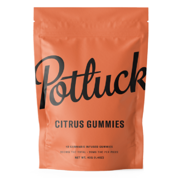 Potluck Extracts – Citrus Gummies – 200mg THC | Herbal Dispatch Canada