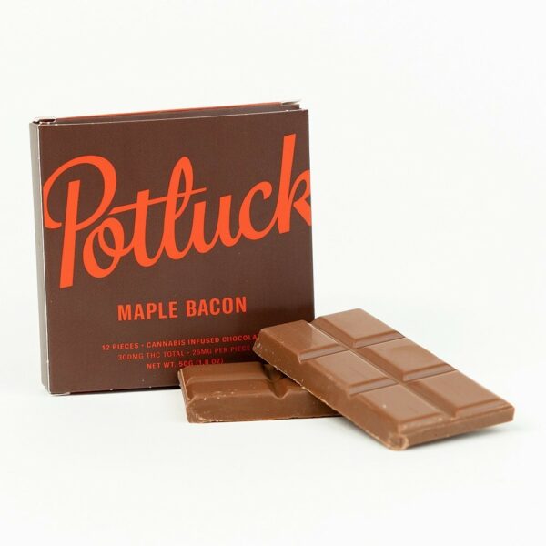 Potluck – Infused Chocolate – Maple Bacon – 300mg THC | Herbal Dispatch Canada