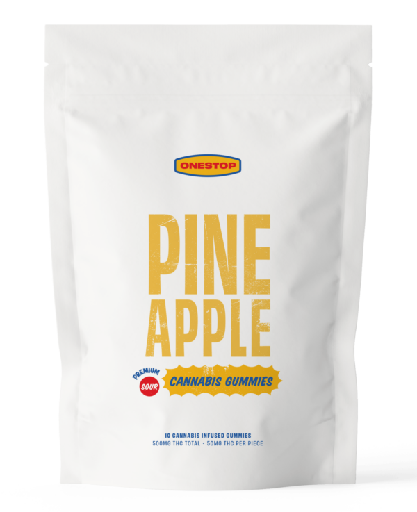 OneStop – Sour Pineapple THC Gummies 500mg | Herbal Dispatch Canada