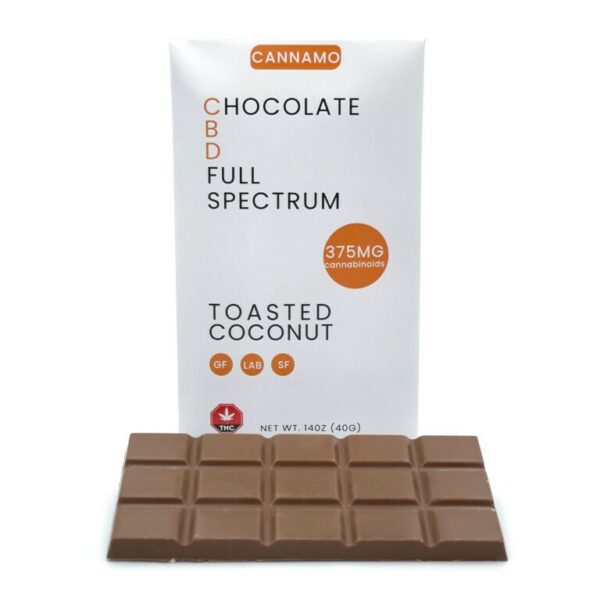Cannamo – Full Spectrum CBD Chocolate – 375mg – Toasted Coconut | Herbal Dispatch Canada